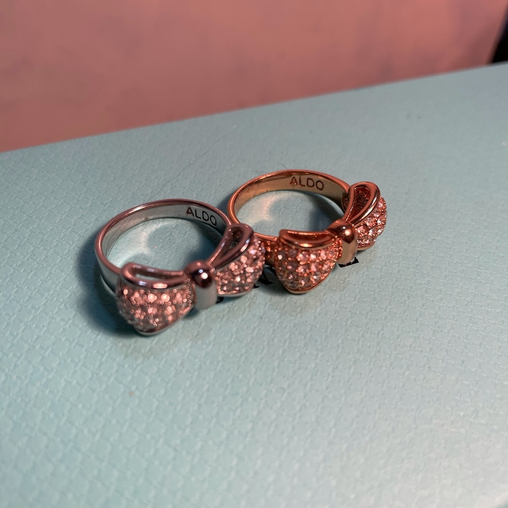Crystal bow ring set - Picture 4 of 4